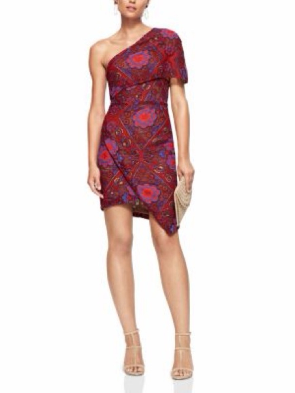 Elliat by Anthro cosmic girl one shoulder embroidered dress like new small